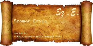 Szomor Ervin névjegykártya
